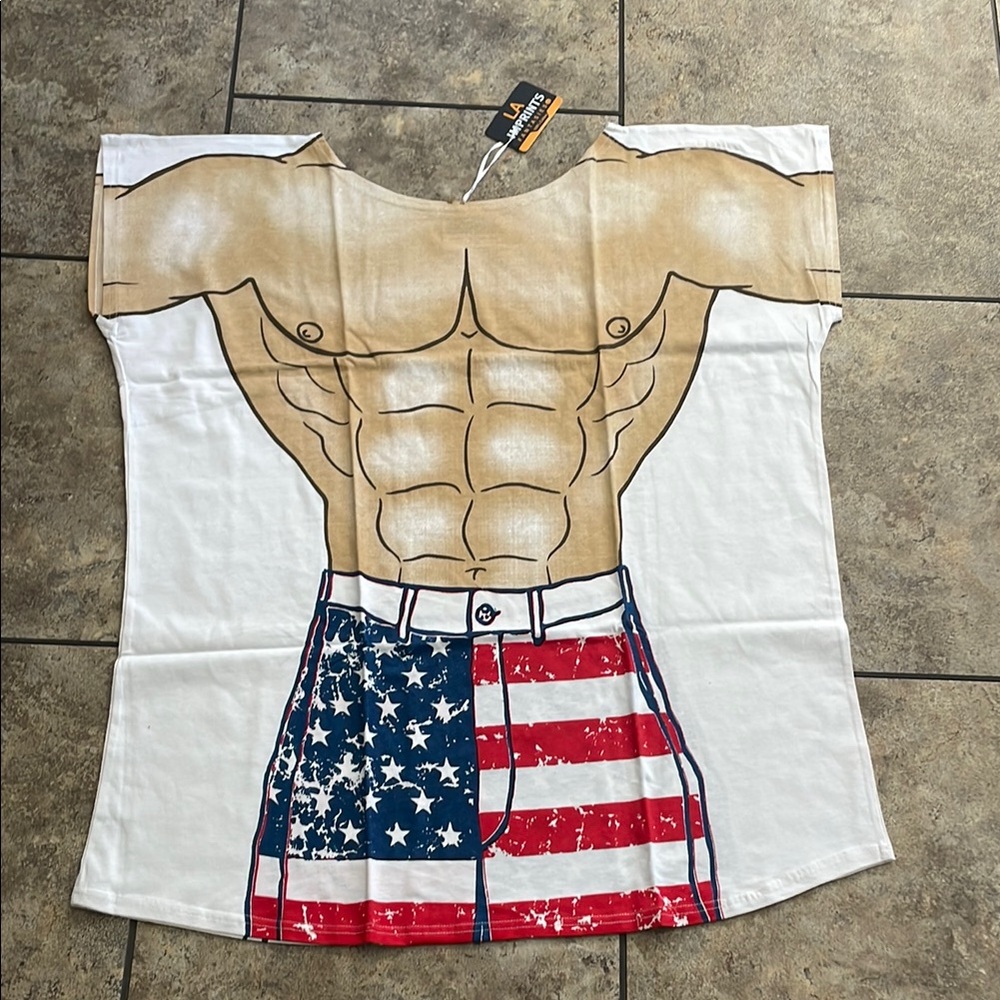 USA Flag Muscle Graphic LA IMPRINTS NWT